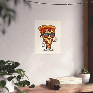 Funny Pizza Slice Wearing Sunglasses - Poster Bild 6