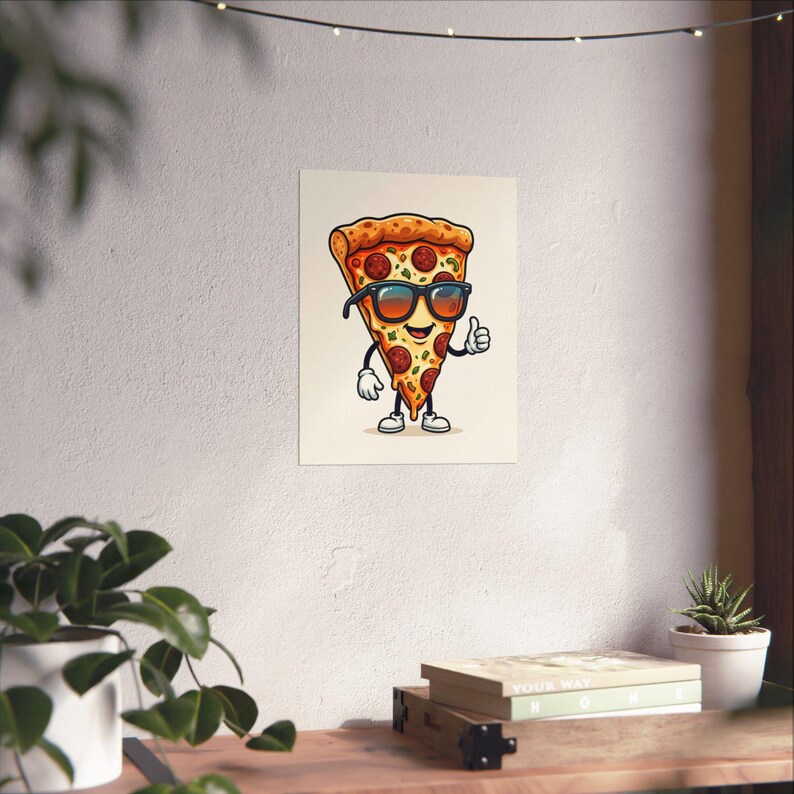 Funny Pizza Slice Wearing Sunglasses - Poster Bild 6
