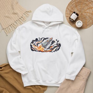 Space Rocket Launching Stars - Hoodie image 4