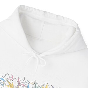 Origami Paper Crane Flock In Pastel - Hoodie image 3