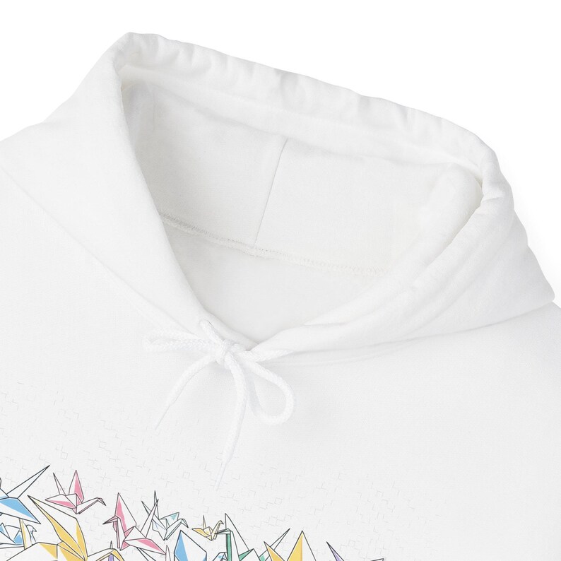 Origami Paper Crane Flock In Pastel - Hoodie image 3