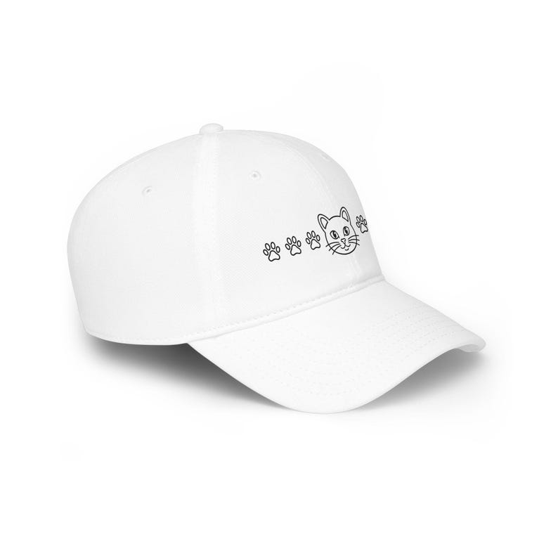 Cute Cat Face Paw Prints Cap - Minimalist Cat Lover Hat image 3