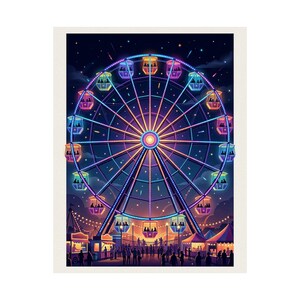 Carnival Ferris Wheel Night Lights - Poster image 2