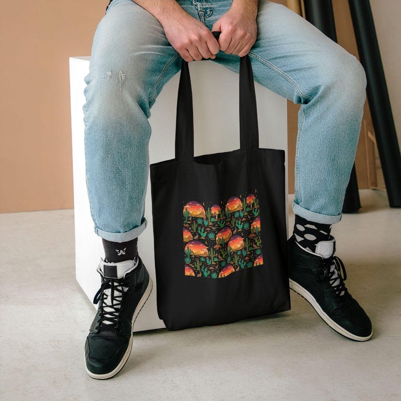 Desert Cactus Under Southwest Sunset - Tote Bag Bild 5