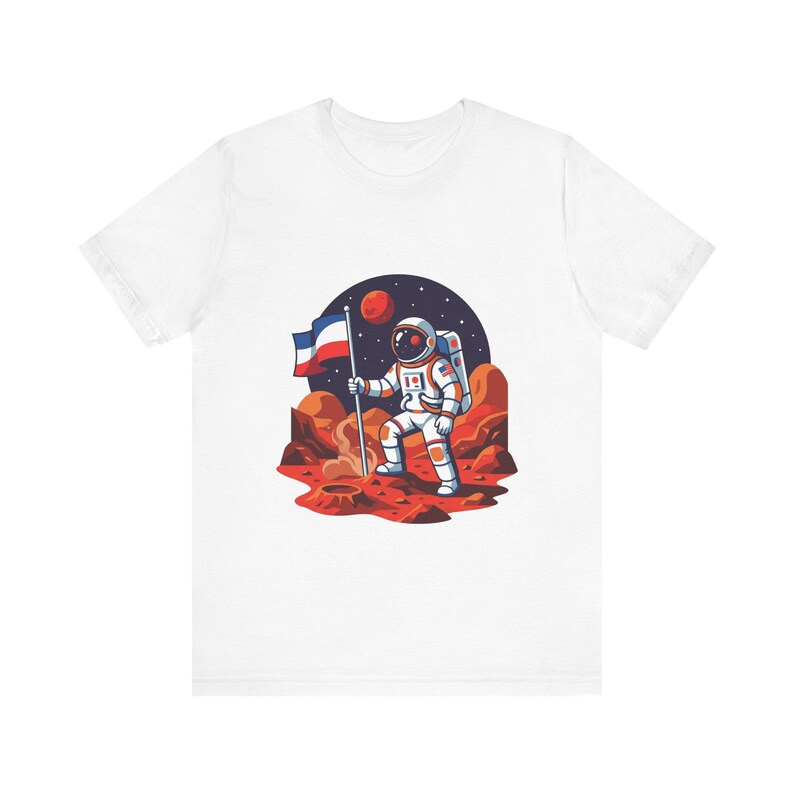 Astronaut Planting Flag On Mars - Tshirt image 1