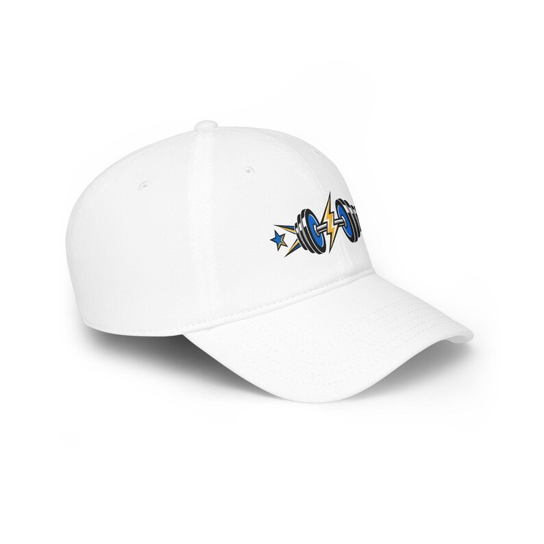 Fitness Baseball Cap Dumbbell Lightning Bolt Athletic Stars Gym Workout Hat image 3