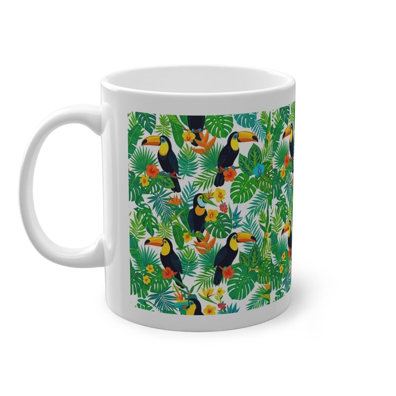 Jungle Toucan Among Tropical Leaves - Mug bild 2