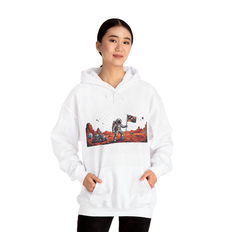 Astronaut Planting Flag On Mars - Hoodie image 6