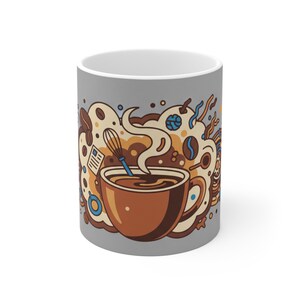 Teacher Mug - Powered By Coffee And Chaos - Funny Coffee Mug, Back To School Gift, Teacher Appreciation Mug image 1