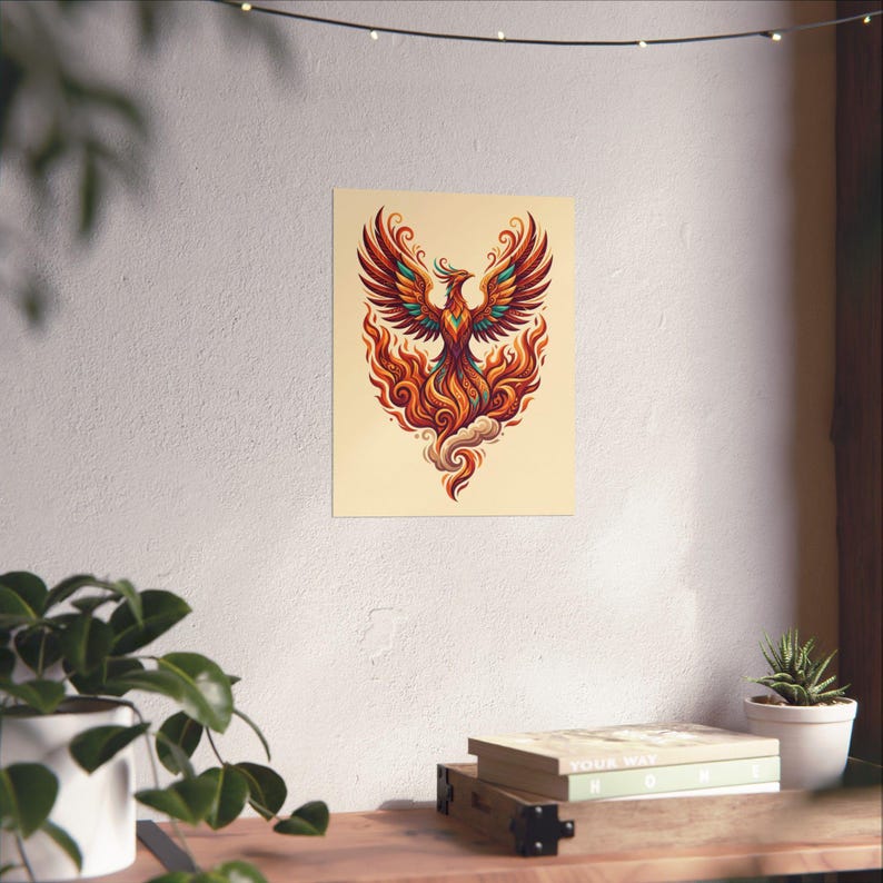Mystical Phoenix Rising From Flames - Poster image 6