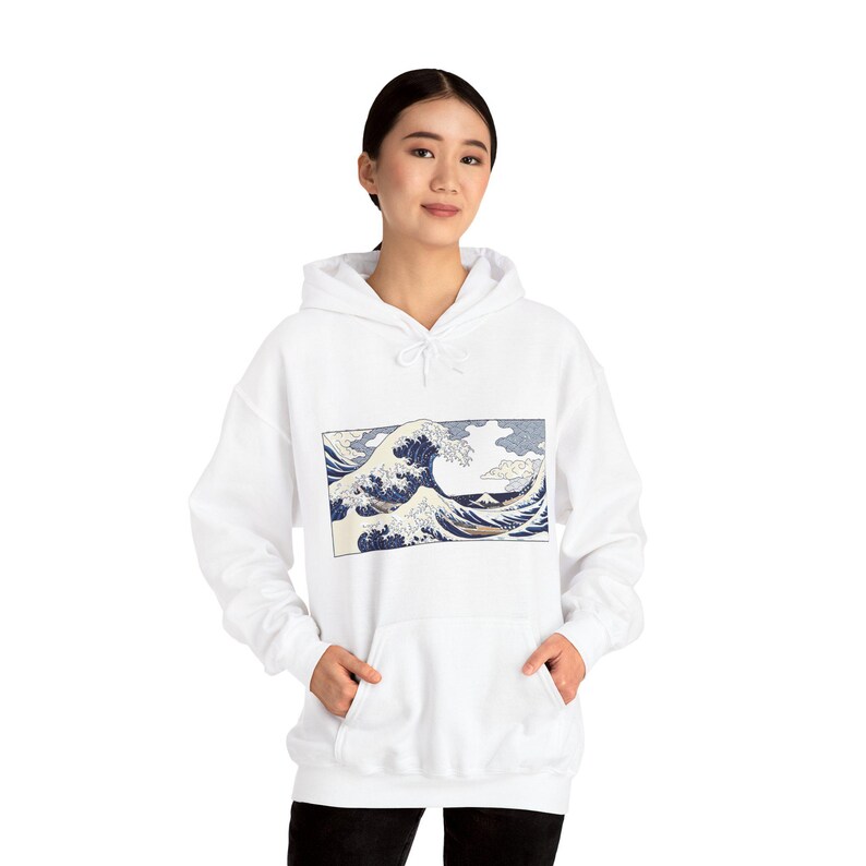 Japanese Wave Kanagawa Style - Hoodie image 6