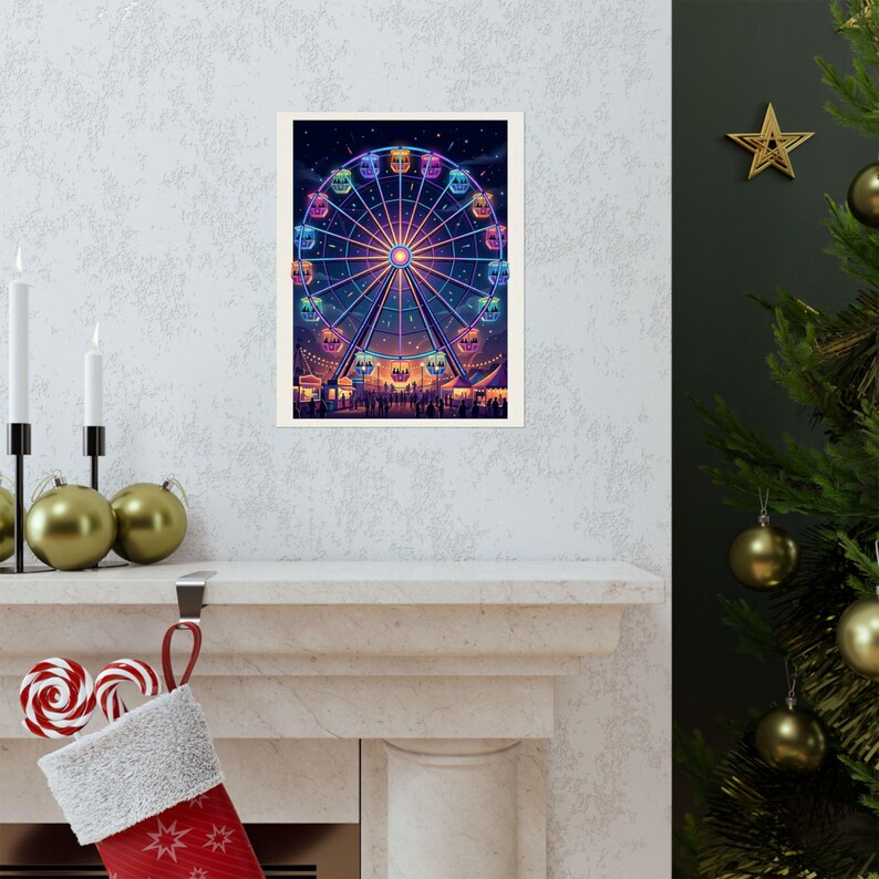 Carnival Ferris Wheel Night Lights - Poster image 7