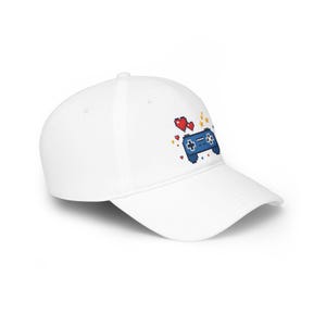 Retro Game Controller Cap Pixel Hearts Stars Gamer Baseball Hat Geek Gift image 3