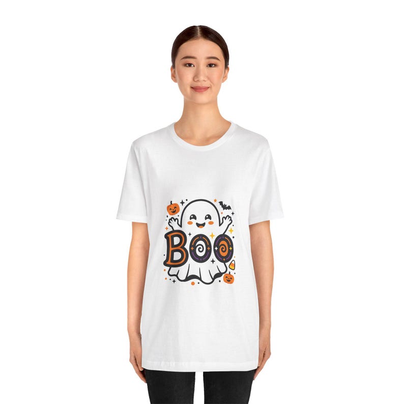 Cute Ghost Boo Halloween - Tshirt image 4