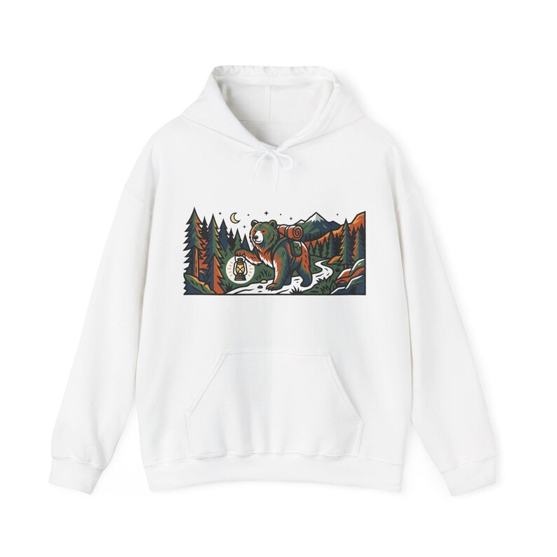 Camping Bear With Lantern - Hoodie Bild 1