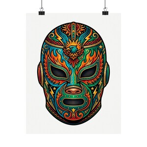 Mexican Luchador Mask Colorful - Poster image 1
