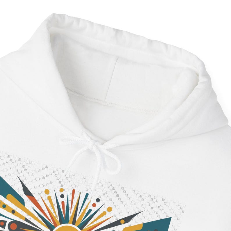 Mid-Century Modern Sunburst Pattern - Hoodie afbeelding 3