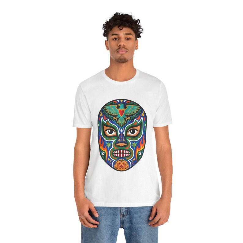Mexican Luchador Mask Colorful - Tshirt image 6