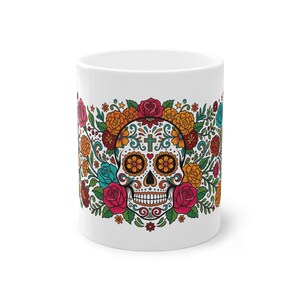 Skull With Flowers Day Of The Dead - Mug Bild 1