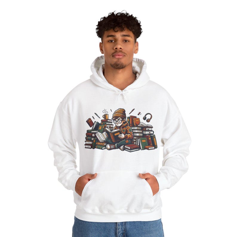 Bookstack Reading Nerd - Hoodie imagen 7