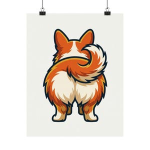 Cute Corgi Butt Dog Lover - Poster imagen 1