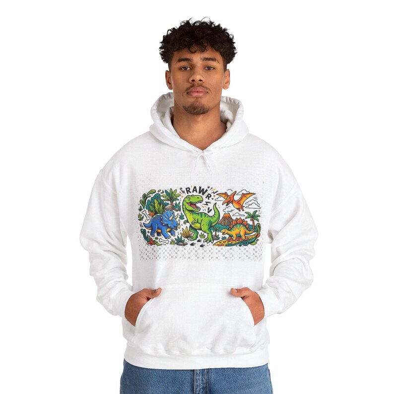 Dinosaur Rawr Kids Fun - Hoodie image 7