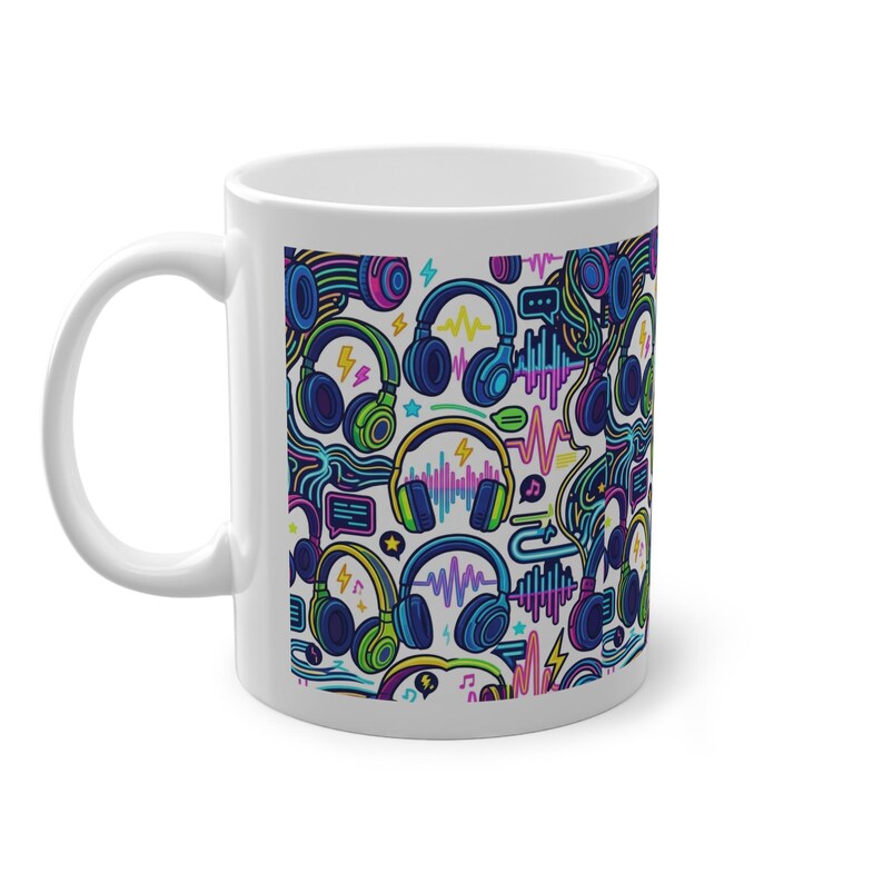 Rave Festival Neon Headphones - Mug Bild 2