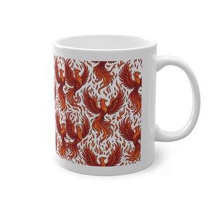 Mystical Phoenix Rising From Flames - Mug image 3