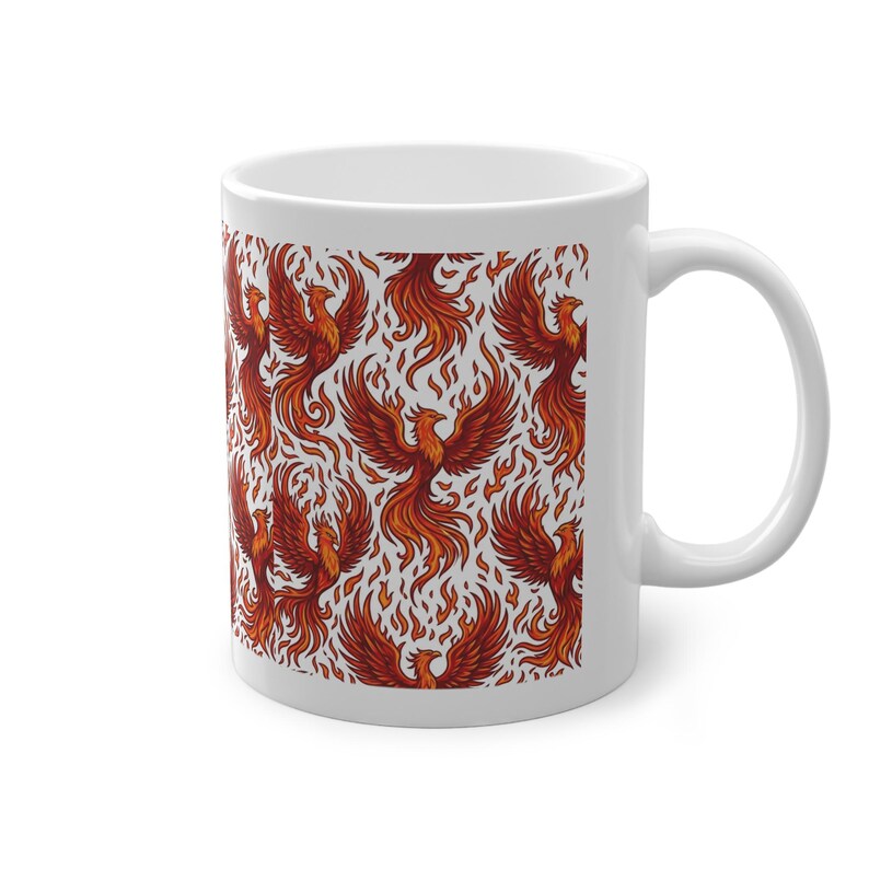 Mystical Phoenix Rising From Flames - Mug image 3