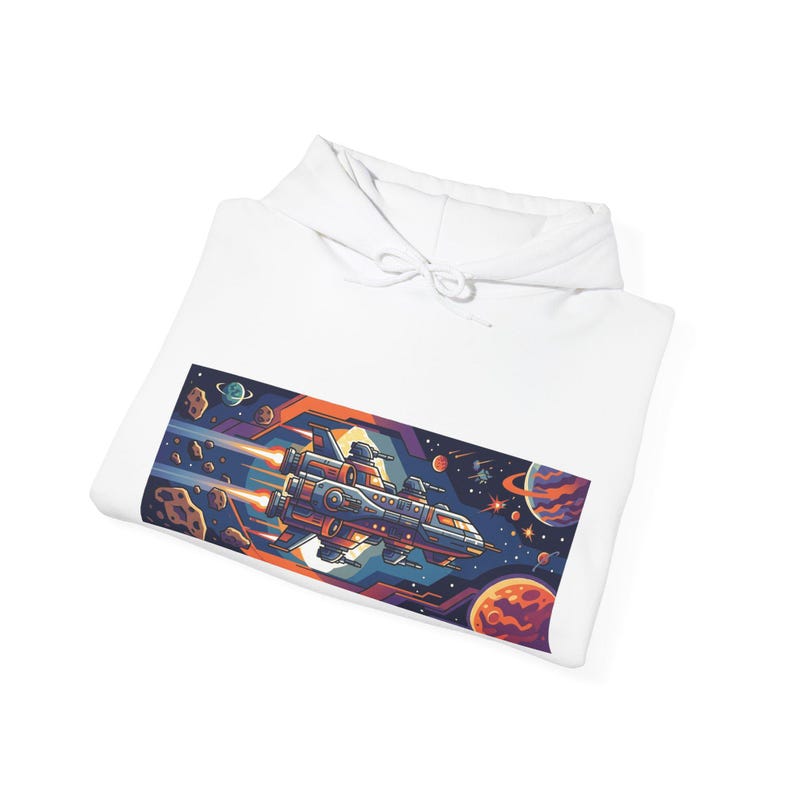 Retro Arcade Spaceship - Hoodie afbeelding 2