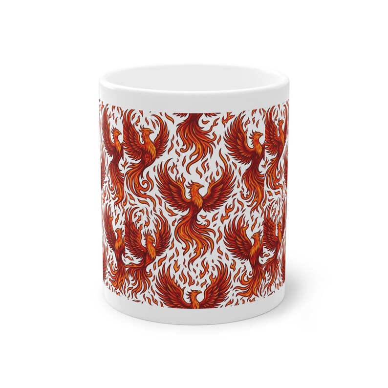 Mystical Phoenix Rising From Flames - Mug image 1