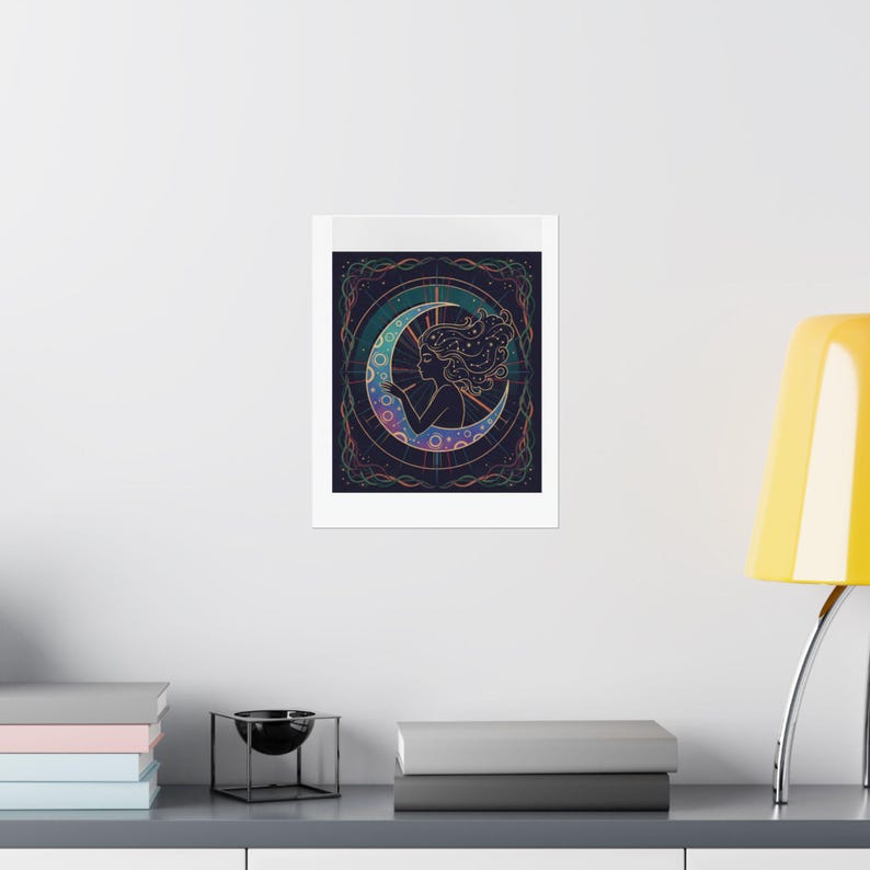 Moon Child Astrology Poster, Celestial Wall Art, Zodiac Print, Moon Phase Decor, Spiritual Poster, Boho Moon Nursery Art image 8