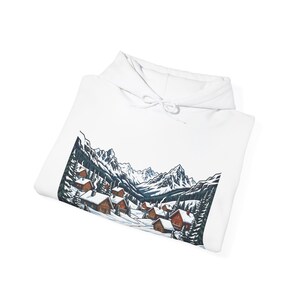 Alpine Chalet In Winter Snow - Hoodie image 2