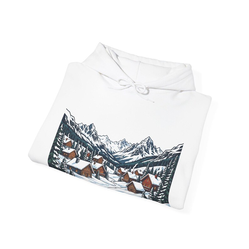 Alpine Chalet In Winter Snow - Hoodie image 2