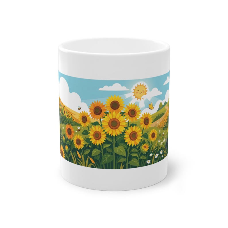 Sunflower Field Happiness - Mug image 1