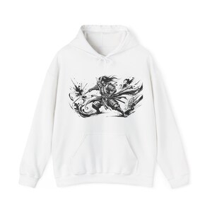 Samurai Warrior Ink Wash Painting - Hoodie image 1