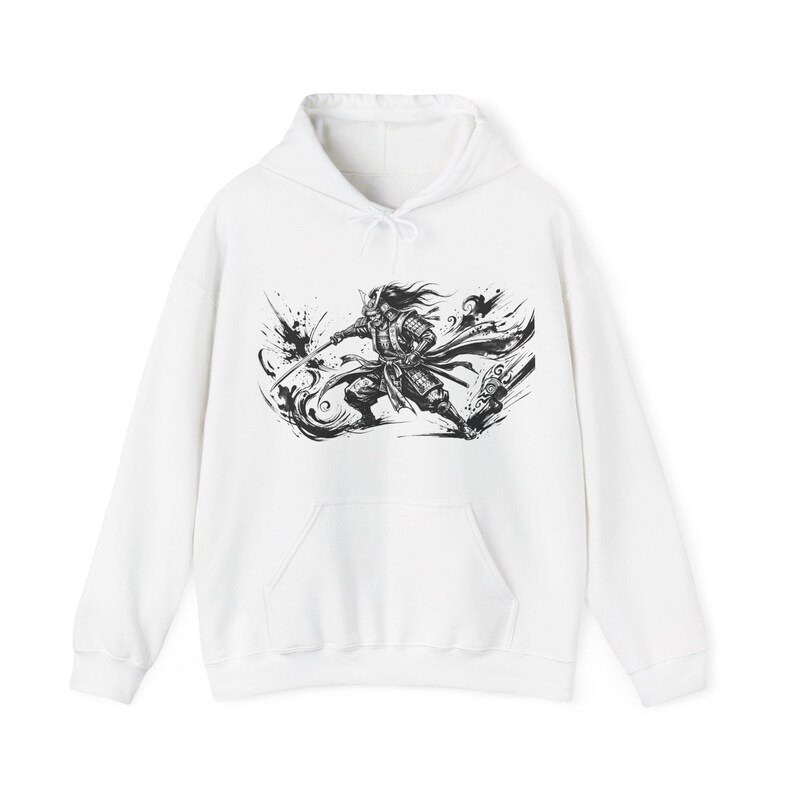 Samurai Warrior Ink Wash Painting - Hoodie image 1