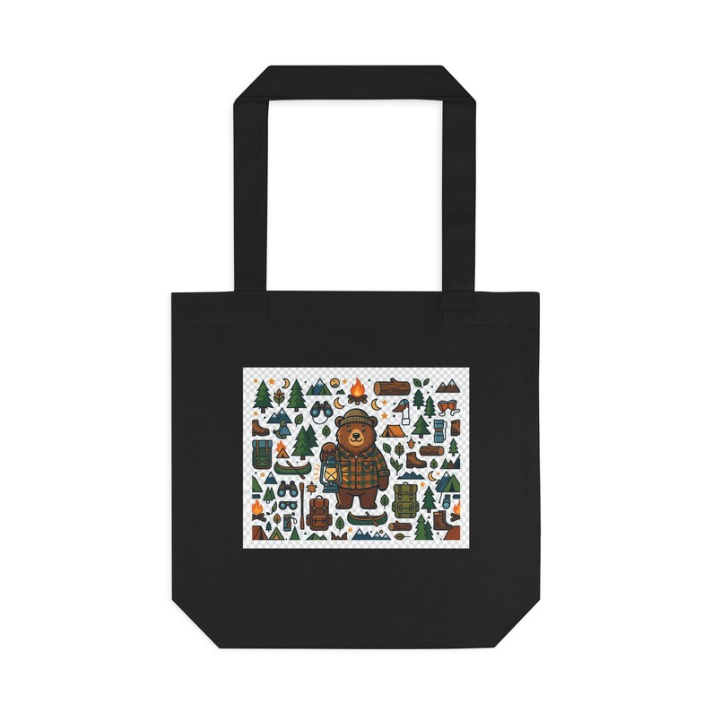 Camping Bear With Lantern - Tote Bag zdjęcie 1