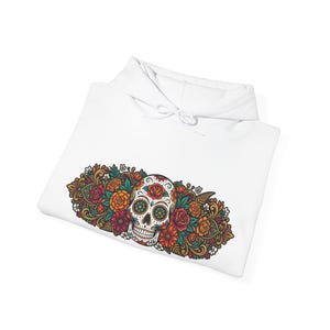 Skull With Flowers Day Of The Dead - Hoodie zdjęcie 2
