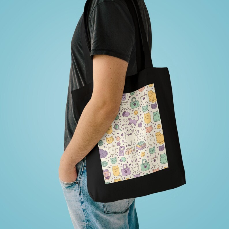 Tote Bag Crazy Cat Lady | Sac Bandoulière Fée des Chats | Cadeau Amoureuse des Chats | Cat Lover Bag image 3