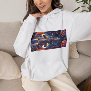 Retro Arcade Spaceship - Hoodie afbeelding 5
