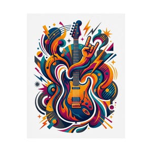 Electric Guitar Rock On - Poster image 2
