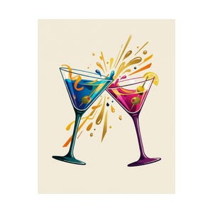 Martini Glass Cheers - Poster imagen 2