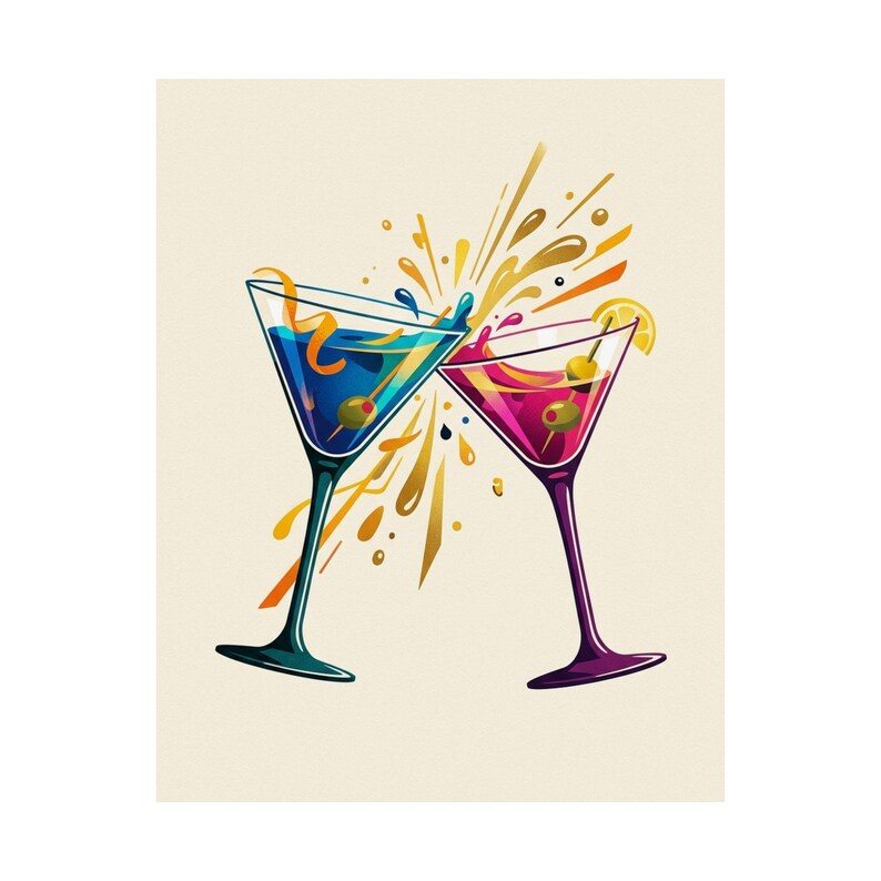 Martini Glass Cheers - Poster imagen 2
