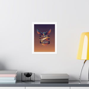 Dream Big Work Hard Motivational Poster - Inspirational Wall Art, Office Decor, Motivation Quote Print, Gym Poster, Succ image 8