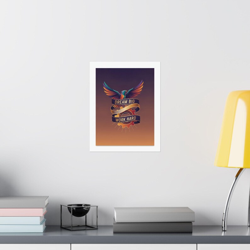 Dream Big Work Hard Motivational Poster - Inspirational Wall Art, Office Decor, Motivation Quote Print, Gym Poster, Succ image 8