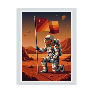 Astronaut Planting Flag On Mars - Poster image 2