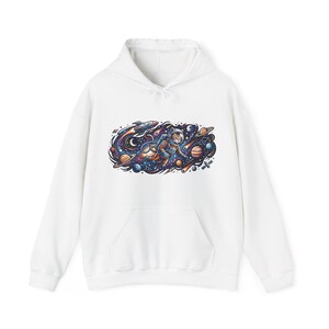 Cosmic Astronaut Cat Exploring Galaxies - Hoodie image 1