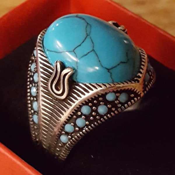 Hot Sale Turquoise Sterling Silver Ring - Size 12.75