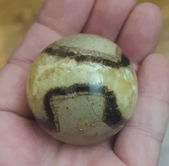 Dragon Septarian Calcite Sphere: Natural Crystal Ball Home Decor (46MM)
